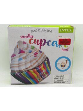 Intex Sand & Summer Vanilla Cupcake Pool Float Mat 52"x50"x9" Adults Only Colorf